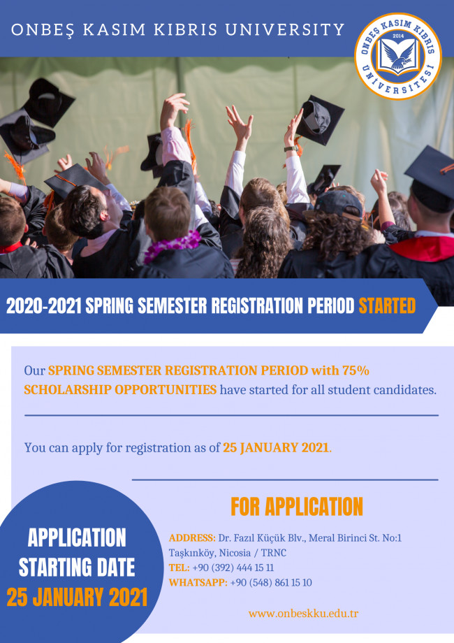 2020-2021 Spring Semester Registeration Period Has Started