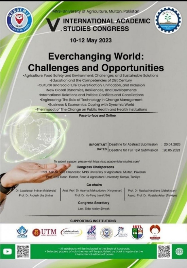 V. Internatıonal Academic Studies Congress – Everchanging World Challenges and Opportunities