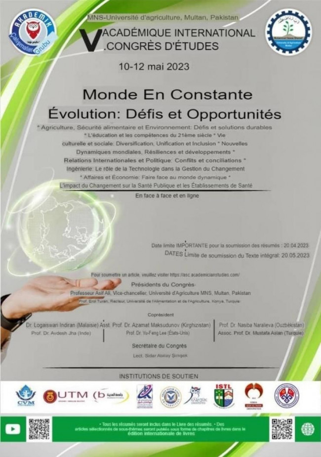 Cinquième Congrès International D’études Académiques– Monde En Constante Evolution: Defis et Oportunities